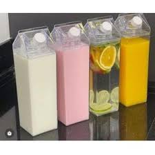 Acrylic Juice Jars 1.0 Liters with Lids Airtight Drink Pitcher for Fridge Storage Easy Pour Milk Container Beverage Bottles for Bar Freezer