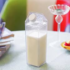 Acrylic Juice Jars 1.0 Liters with Lids Airtight Drink Pitcher for Fridge Storage Easy Pour Milk Container Beverage Bottles for Bar Freezer