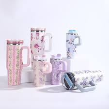 Original Floral Stanley Mug 1.2L – Premium Vacuum Insulated Tumbler Cup, Stainless Steel Body, Leak-Proof Lid, Long-Lasting Hot & Cold Retention, Gift Box Packaging, Ideal for Coffee, Tea, and Outdoor