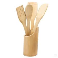 5pcs Bamboo Cooking Spoon Set – Natural Non-Stick Utensils for Cooking and Serving, Eco-Friendly Kitchen Tools, Durable Wooden Spoons for Non-Stick Cookware, Ideal for Home & Professional Use