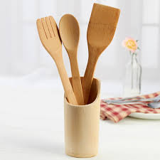 5pcs Bamboo Cooking Spoon Set – Natural Non-Stick Utensils for Cooking and Serving, Eco-Friendly Kitchen Tools, Durable Wooden Spoons for Non-Stick Cookware, Ideal for Home & Professional Use