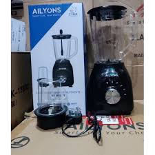 2 in 1 Ailyons Blender 350 Watts (Model TYB-205-A) – Powerful Electric Blender & Grinder for Smoothies, Juices, and Spices – Durable Stainless Steel Blades – Black