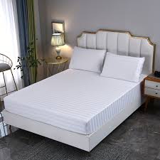 Striped Bedsheets Set 6x6 – 2 Pieces Bedsheets with 2 Pillowcases, Premium Cotton Bedding for Modern Bedroom Décor