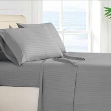 Striped Bedsheets Set 6x6 – 2 Pieces Bedsheets with 2 Pillowcases, Premium Cotton Bedding for Modern Bedroom Décor