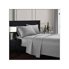 Striped Bedsheets Set 6x6 – 2 Pieces Bedsheets with 2 Pillowcases, Premium Cotton Bedding for Modern Bedroom Décor