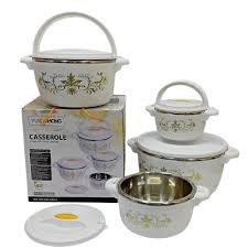 Set of 4 White Casserole Hotpots – Durable Ceramic Construction, Heat-Resistant Lids, Multi-Size Cooking Pots for Soup, Stew, Casseroles, Oven & Table Use, Easy-to-Clean and Elegant White Finish