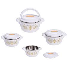 Set of 4 White Casserole Hotpots – Durable Ceramic Construction, Heat-Resistant Lids, Multi-Size Cooking Pots for Soup, Stew, Casseroles, Oven & Table Use, Easy-to-Clean and Elegant White Finish