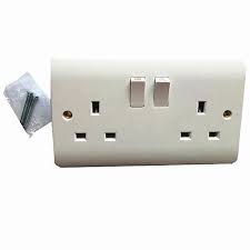 Electric Socket Outlet – Single & Double Options, Durable Material, Heat-Resistant, Easy Installation, Compatible with Standard Plugs, Safe and Reliable Power Supply for Home and Office