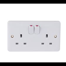 Electric Socket Outlet – Single & Double Options, Durable Material, Heat-Resistant, Easy Installation, Compatible with Standard Plugs, Safe and Reliable Power Supply for Home and Office