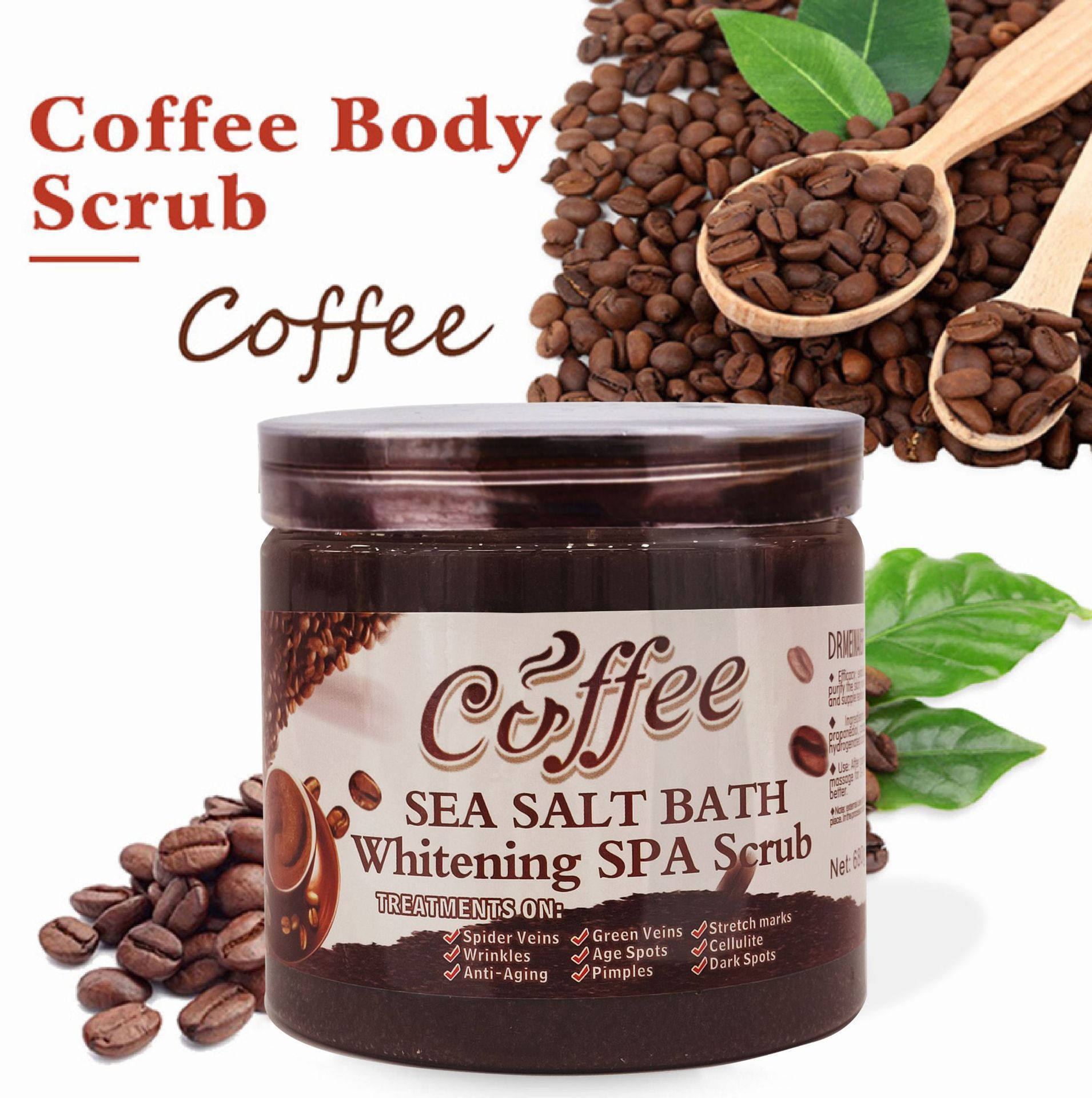DR. MEINAIER - 350g - Coffee sea salt bath whitening SPA scrub Face and body Exfoliating