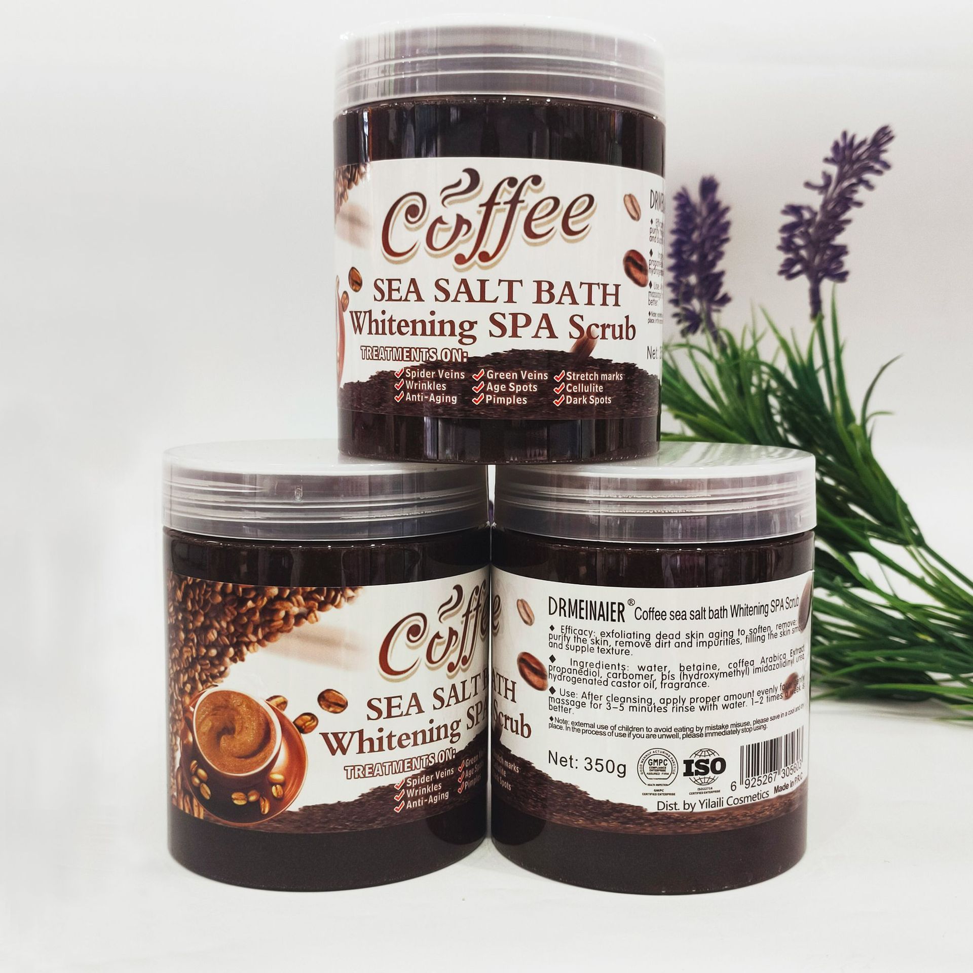 DR. MEINAIER - 350g - Coffee sea salt bath whitening SPA scrub Face and body Exfoliating