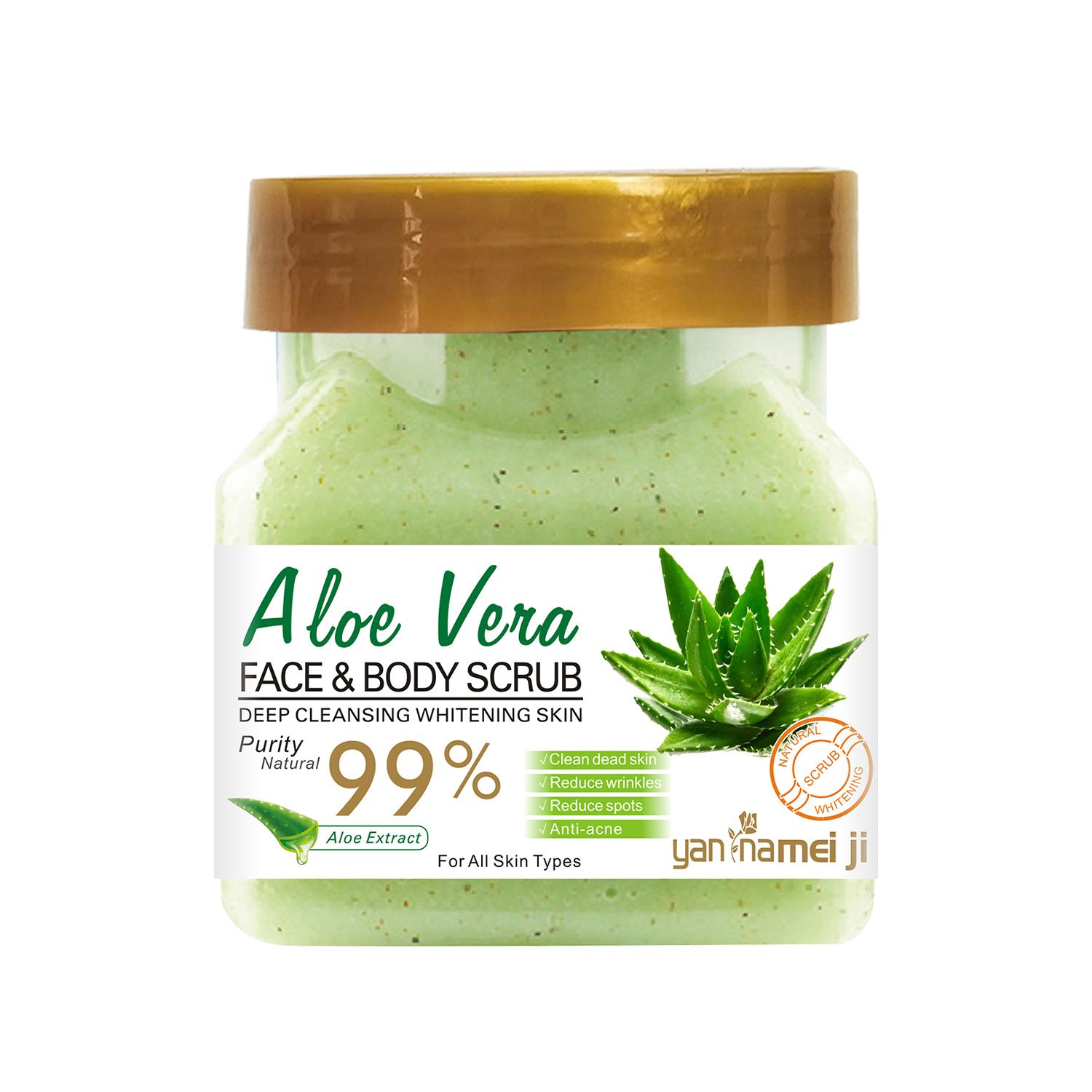 Yan Namei Ji Aloe Vera facial scrub & exfoliator deep cleansing exfoliating, brightening for blackhead improve dark spots acne for all skin types