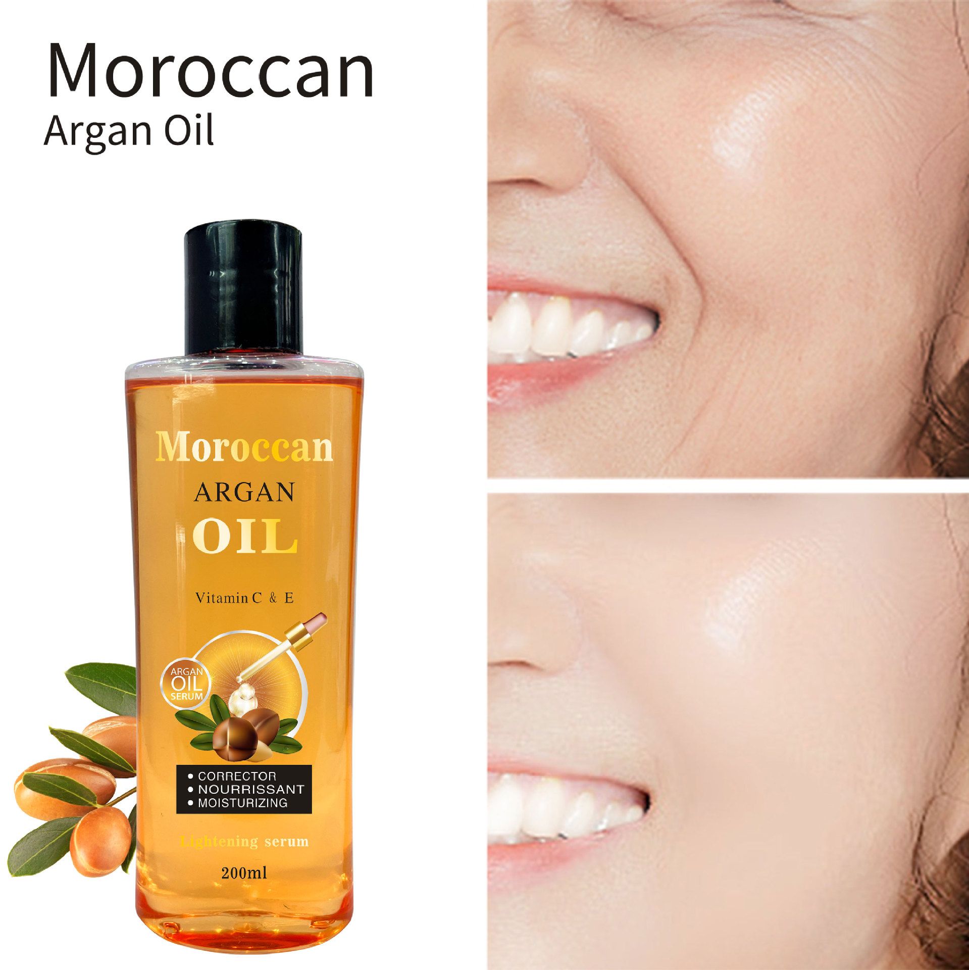 DR MEINAIER moroccan argan oils serums Organic oil of Morocco Penetrating hair oil Deep Moisturizing serum for dry, damaged & coarse hair cold pressed for hair, face and body