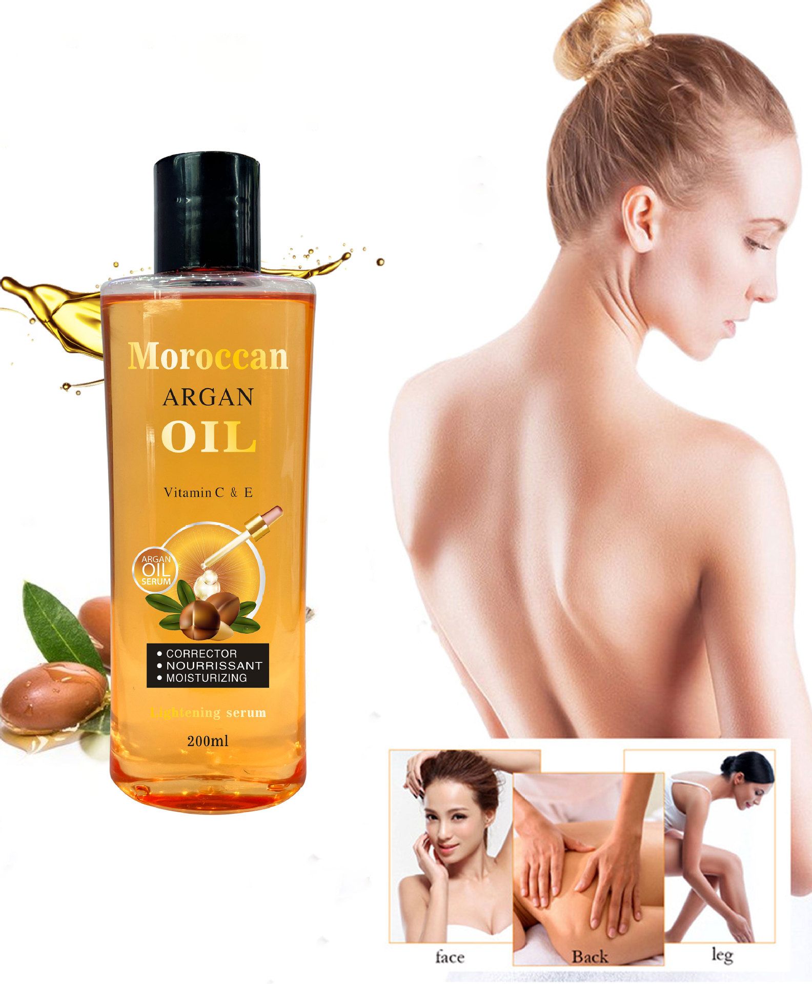 DR MEINAIER moroccan argan oils serums Organic oil of Morocco Penetrating hair oil Deep Moisturizing serum for dry, damaged & coarse hair cold pressed for hair, face and body