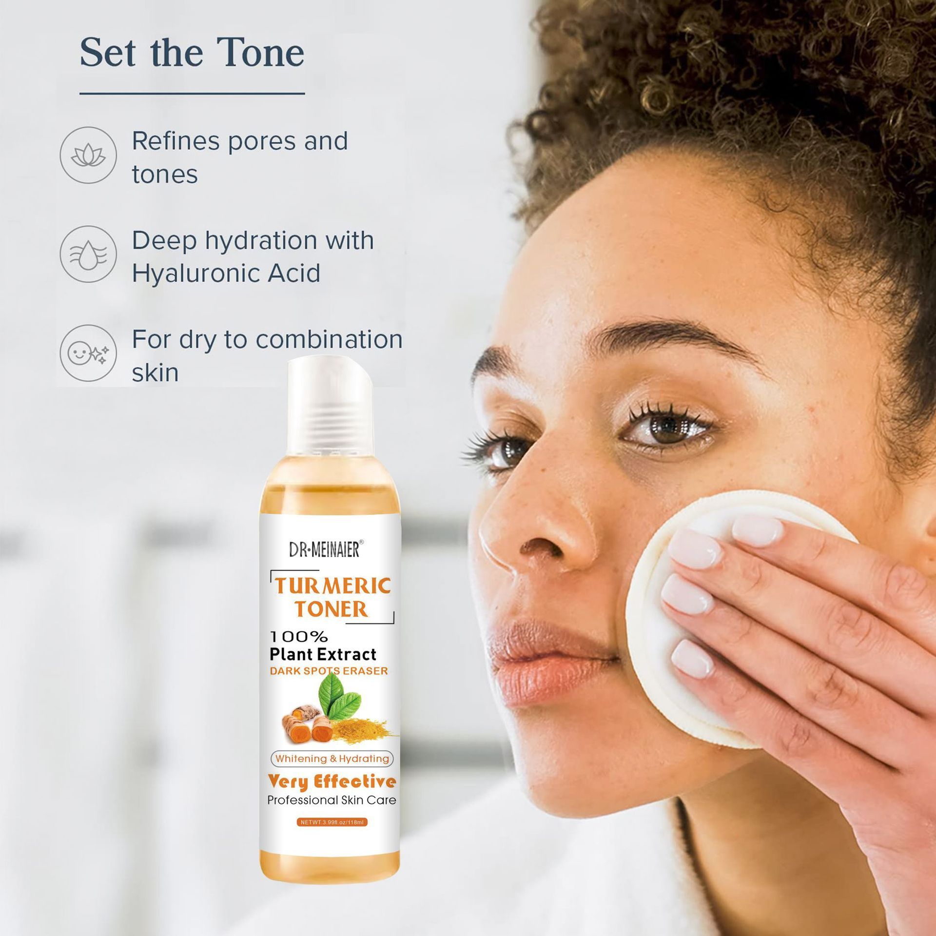DR MEINAIER Dark Spots Corrector Tumeric Toner Acne Remover Fade Dark Spots Eraser Skin Care Serum