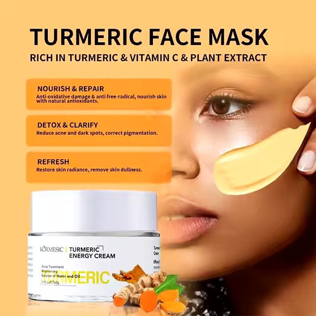 TURMERIC ENERGY CREAM Acne Treatment Brightening Balance of Water and Oil