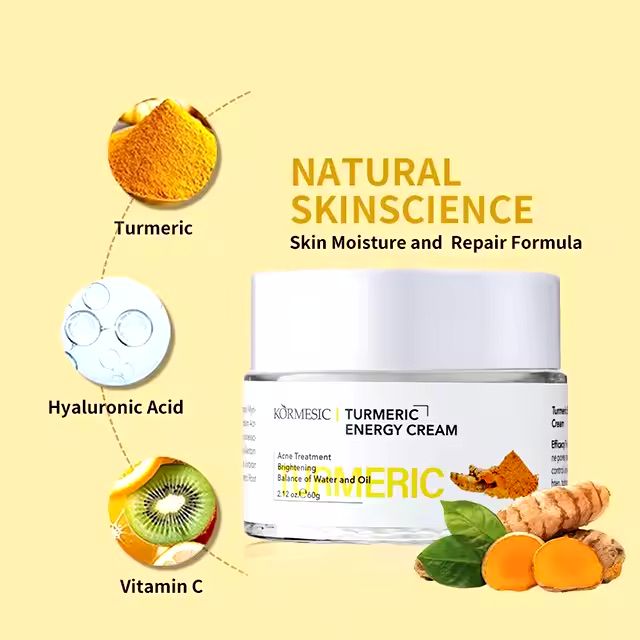 TURMERIC ENERGY CREAM Acne Treatment Brightening Balance of Water and Oil