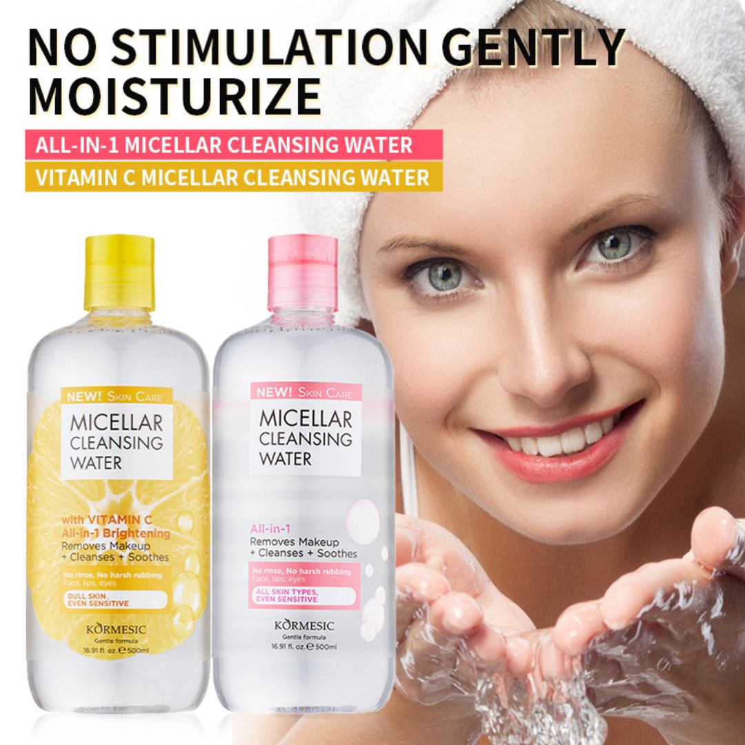 KORMESIC All-in-1 Micellar Cleansing Water Makeup Remover  + Cleanser + Soothes For Sensitive skin