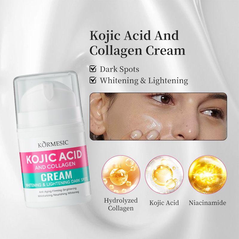 KORMESIC Kojic Acid and Collagen Face cream Dark spots whitening & lightening Anti aging