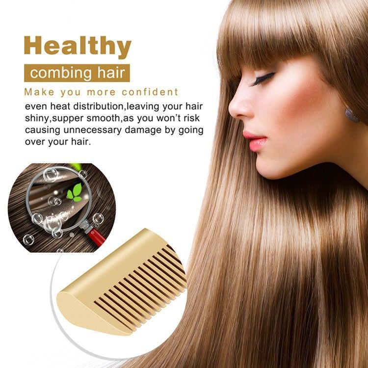 UK Plug - 2 in 1 Hot Comb Electric Hair Straightener Curler Wet and Dry Use Flat Irons Heating Comb