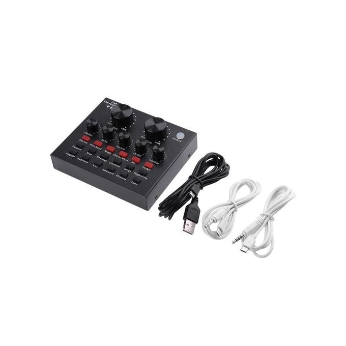 V8 Sound Card Live Show Audio Effects With DJ Mixer