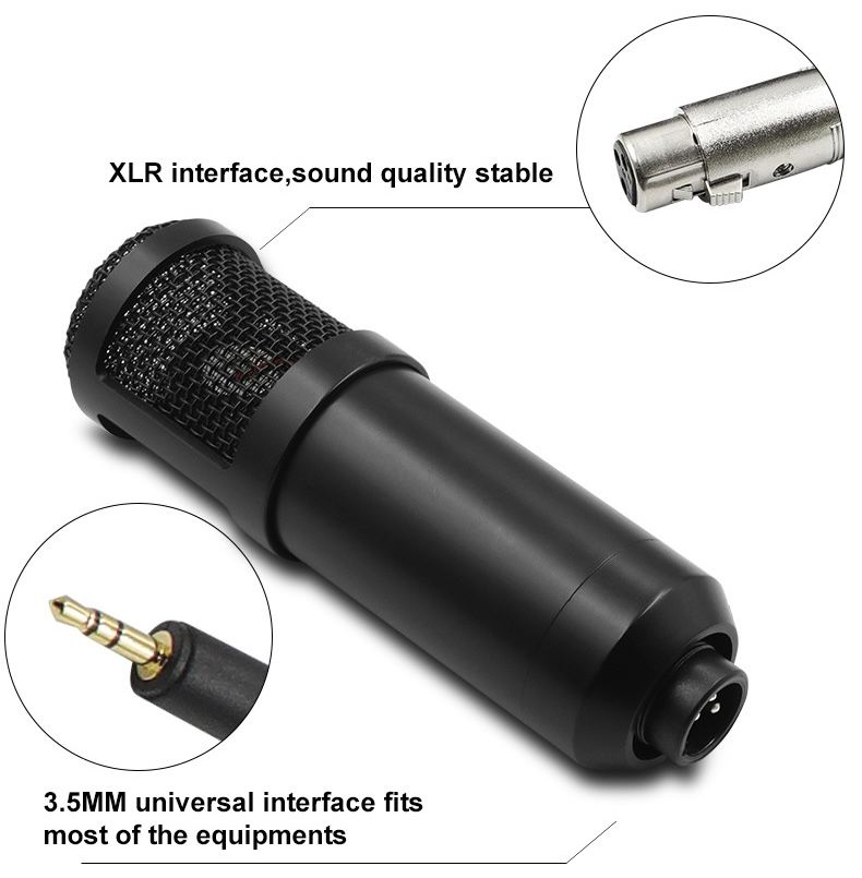 BM800 Condenser Microphone + V8 Sound Card Audio Effects + Stand