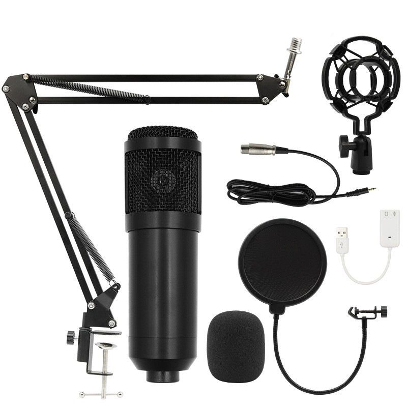BM800 Condenser microphone + USB Sound card + Stand