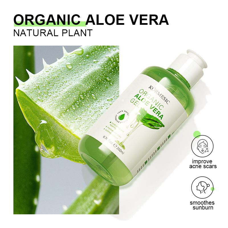 KORMESIC Organic aloe vera gel Moisturizing Improves acne scars Soothes sunburn