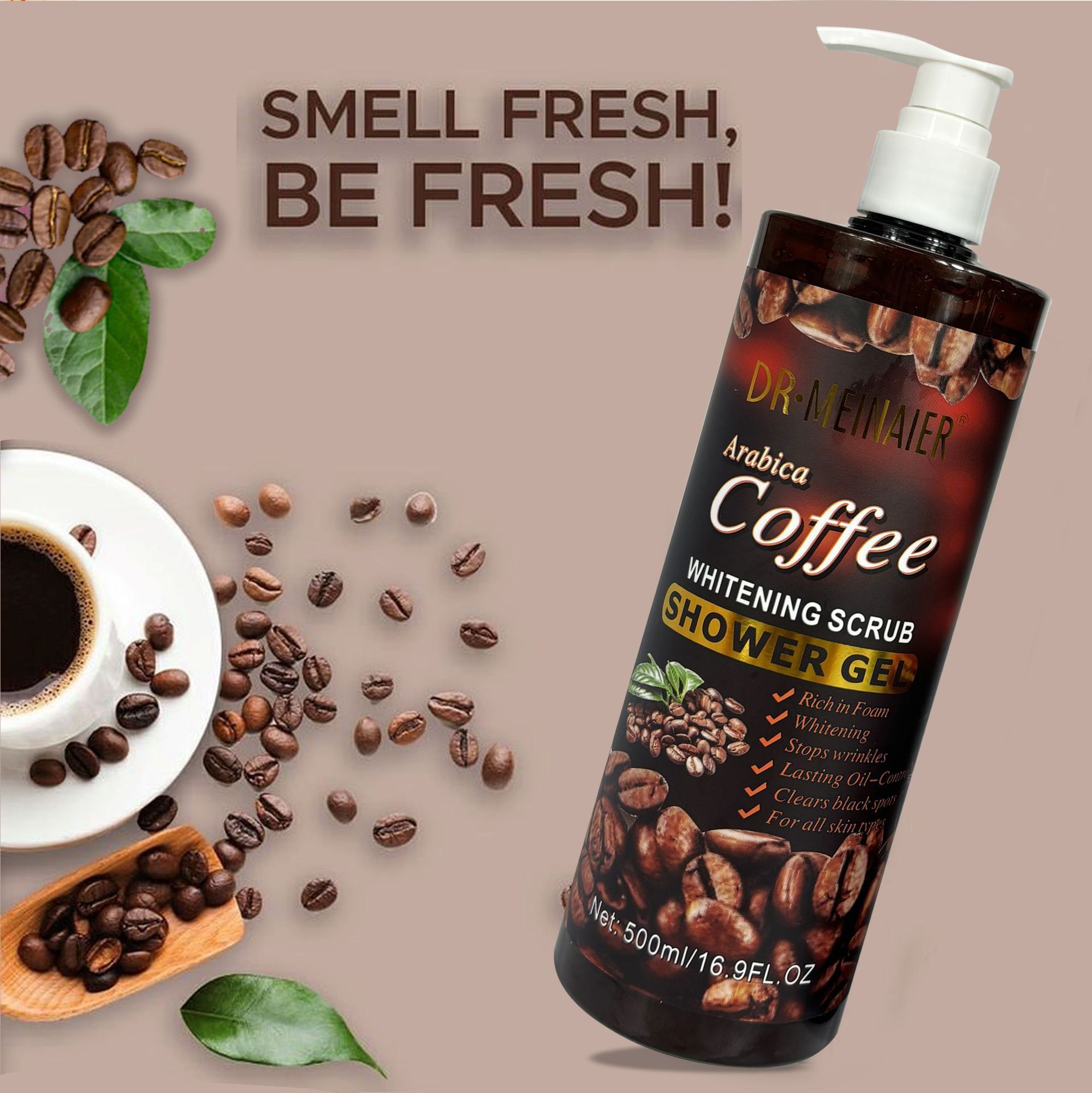 DR. MEINAIER Arabica Coffee Whitening Scrub Shower Gel Anti-aging Oil control Brightens and evens skin tone