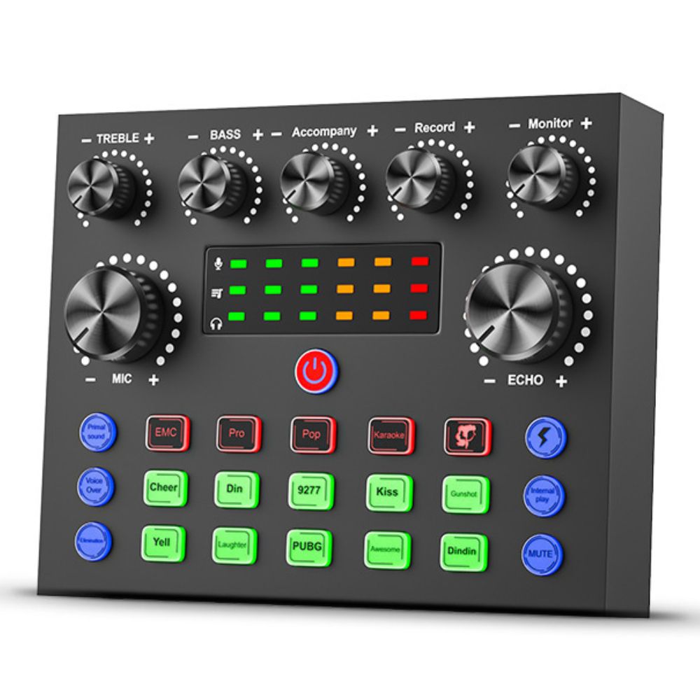 V8S Professional Live Sound Card Mixer – Voice Changer & Audio Interface for Streaming, Podcasting, Karaoke, Gaming & More