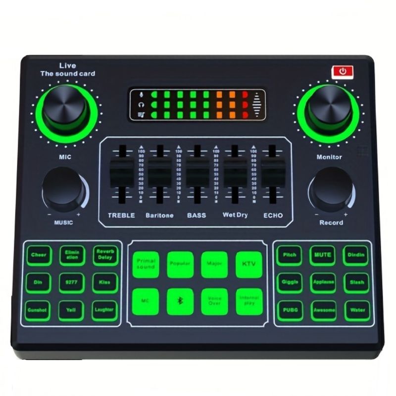 V9SJ Live Sound Card – Professional Audio Mixer with Bluetooth, DSP Noise Reduction, Voice Effects & USB Compatibility – Ideal for Streaming, Podcasting, Singing & Gaming