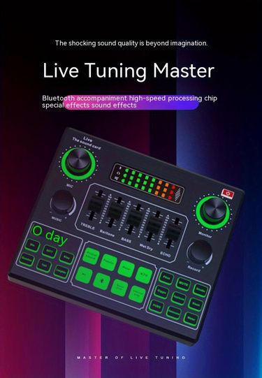 V9SJ Live Sound Card – Professional Audio Mixer with Bluetooth, DSP Noise Reduction, Voice Effects & USB Compatibility – Ideal for Streaming, Podcasting, Singing & Gaming