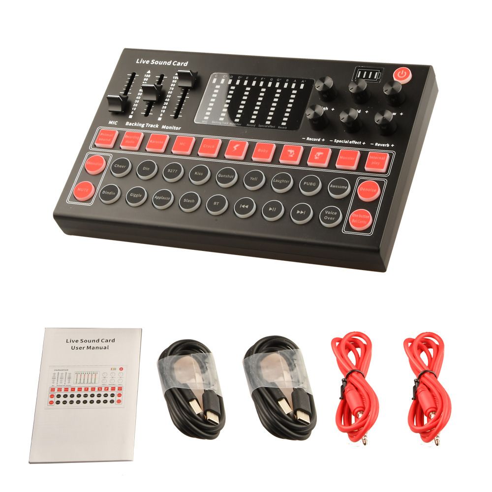 M9 Professional Live Sound Card – Bluetooth, Voice Effects, Auto-Tune, Noise Reduction Mixer For Streaming & Recording