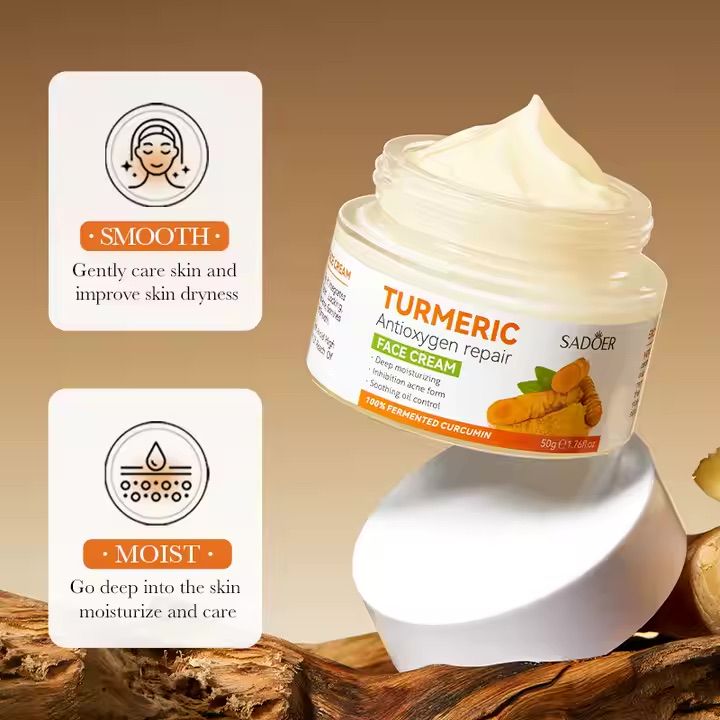 SADOER Turmeric 3-in-1 Skincare Set for Acne, Dark Spots & Glowing Skin | Face Toner, Face Serum & Face Cream