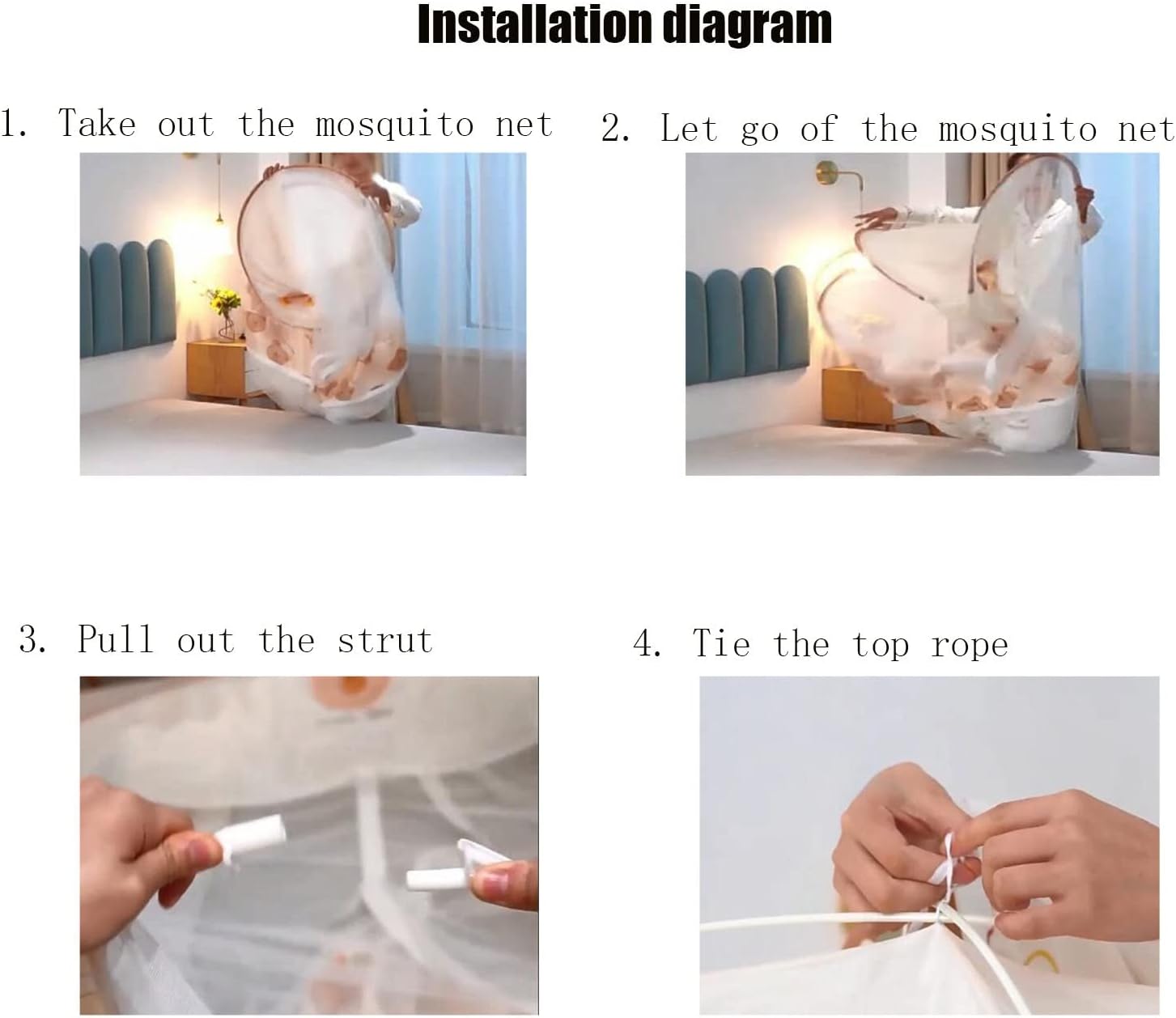 Mosquito net, Self-Standing Pop-Up Mosquito Net，5 Seconds Get Install, with Bottom for Bed and for Camping, Folding Portable Design