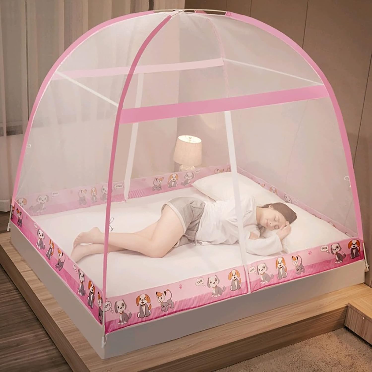 Mosquito net, Self-Standing Pop-Up Mosquito Net，5 Seconds Get Install, with Bottom for Bed and for Camping, Folding Portable Design