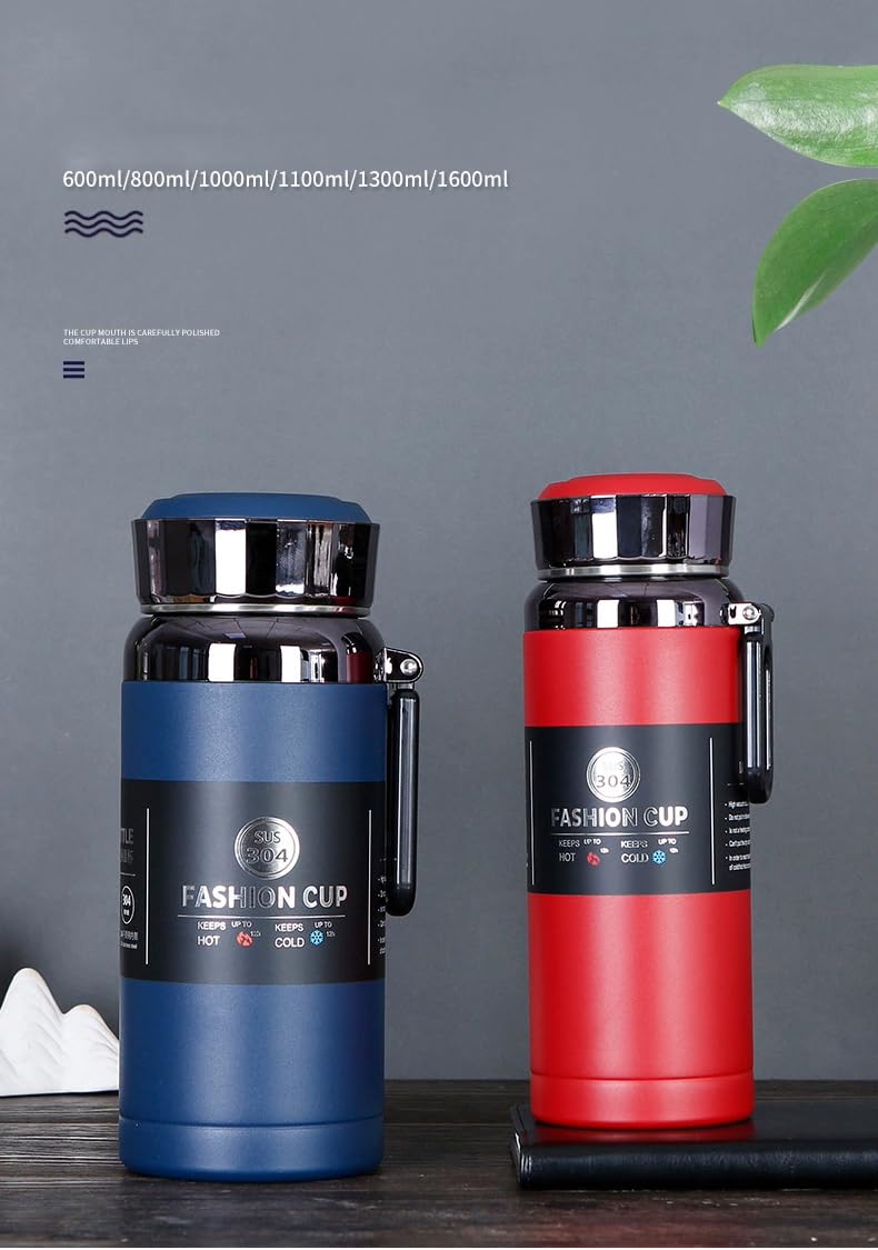 1000ml Stainless Steel Vaccum Thermos bottle |Diamond Thermos Flask |SS304|for Tea Coffee Hotwater for 24Hours for School Office Travel Home Leak Proof |BPA Free 100%
