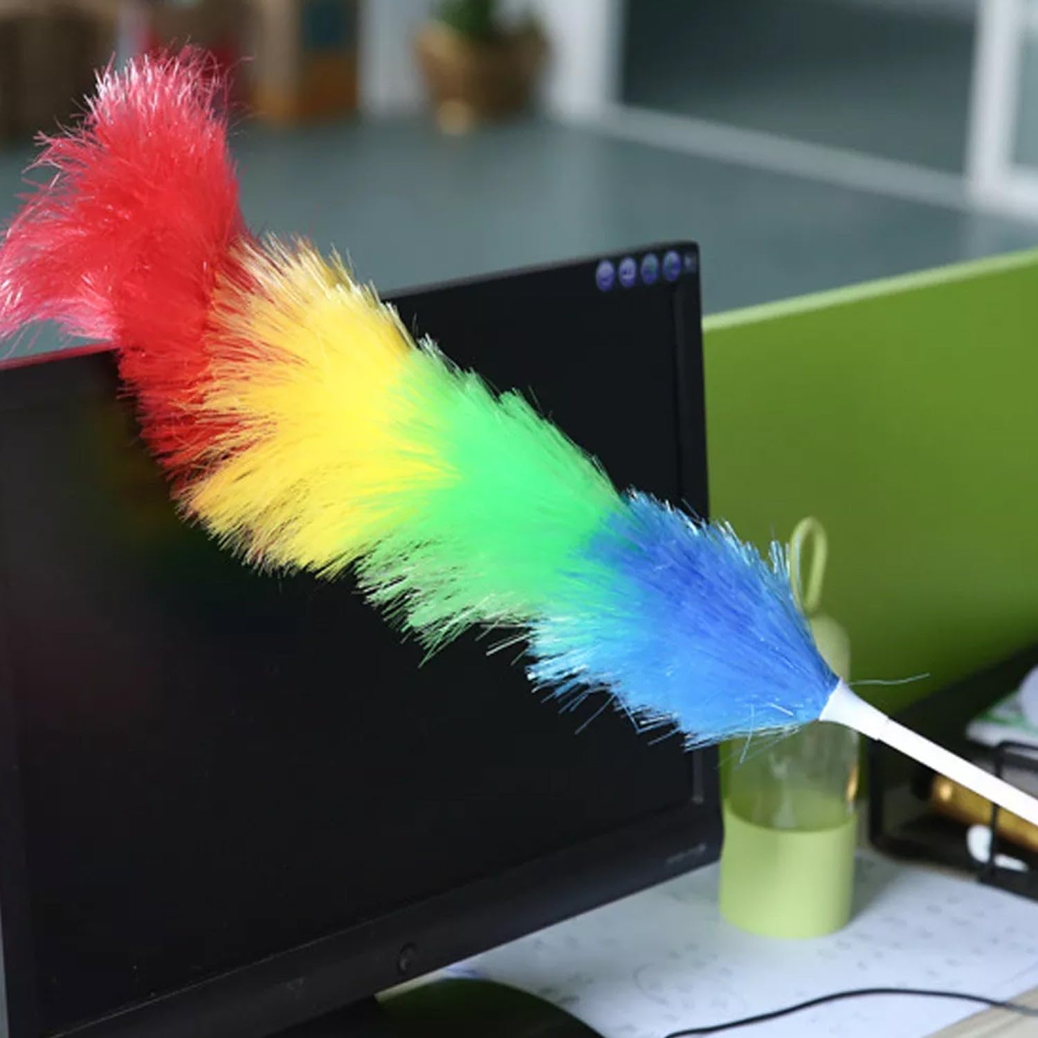Multi-coloured Static duster stick for cleaning dust and cobwebs | Colorful Feather Duster | Microfiber Duster for Cleaning | DUSTING Stick | DUSTING Brush