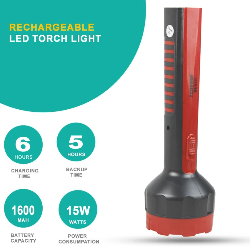 KENNEDE RECHARGEABLE TORCH 2114 | Plastic Kennede Rechargeable LED Torch,