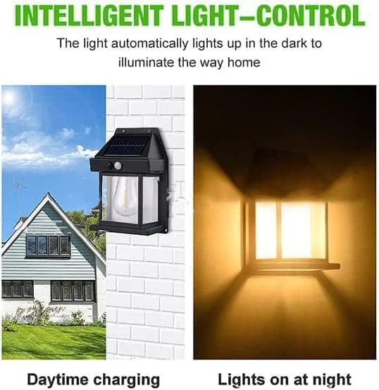 SOLAR INTERACTION WALL LAMP 888 | Outdoor Solar Power Lamp, Waterproof Outdoor Solar Motion Sensors Wall Lights, Fence Lights Solar, Exterior Wall Mount Lighting for Patio Yard