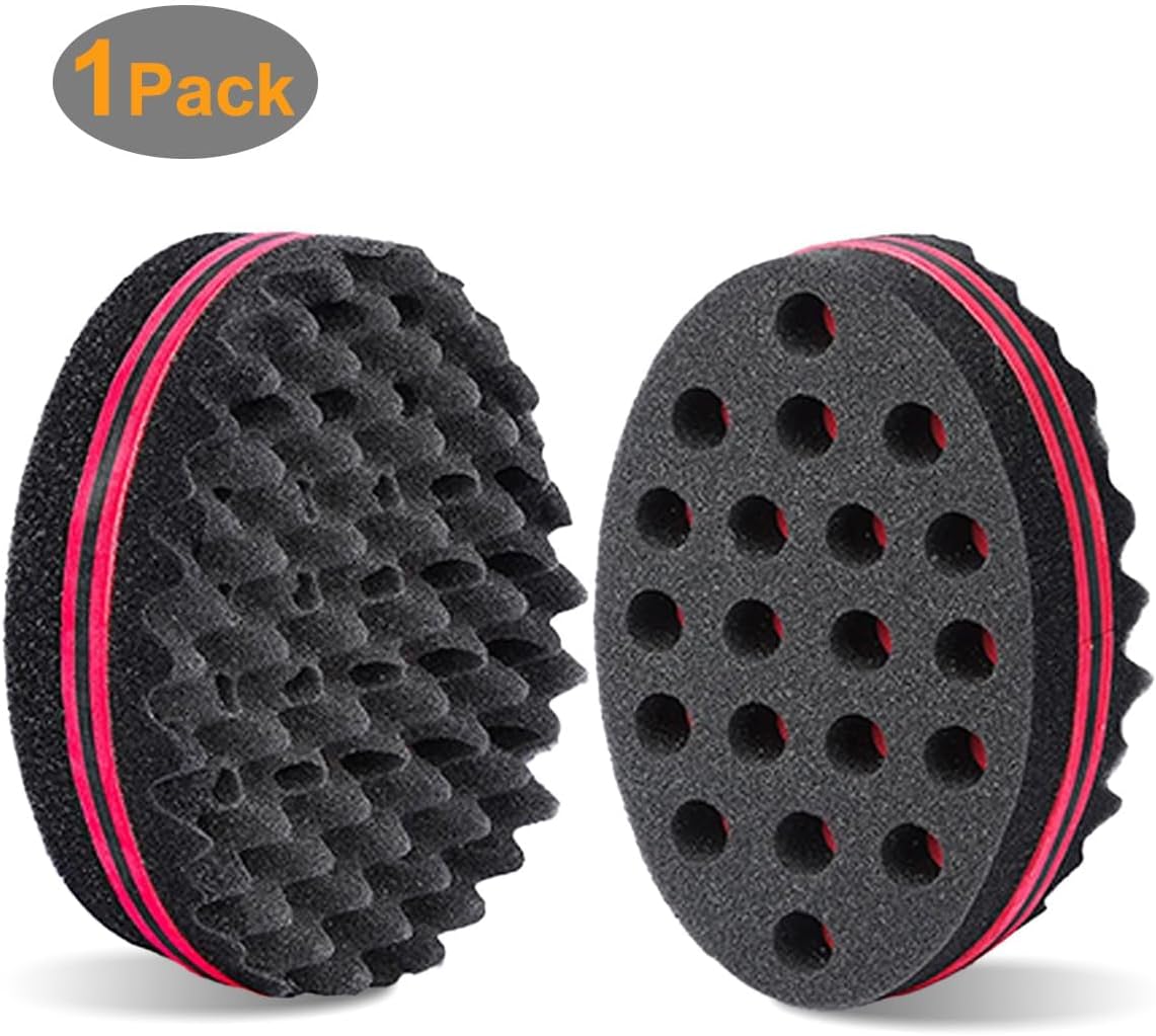 Magic Twist Sponge for Dreadlocks, Afro Coils, and Curls - Two Sides with Big and Small Holes, Foam Wave Brush for Men, Women, Boys, and Girls with Long or Short Hair by Hair Sponge