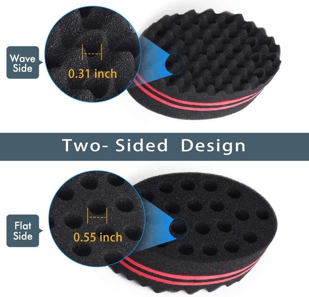 Magic Twist Sponge for Dreadlocks, Afro Coils, and Curls - Two Sides with Big and Small Holes, Foam Wave Brush for Men, Women, Boys, and Girls with Long or Short Hair by Hair Sponge