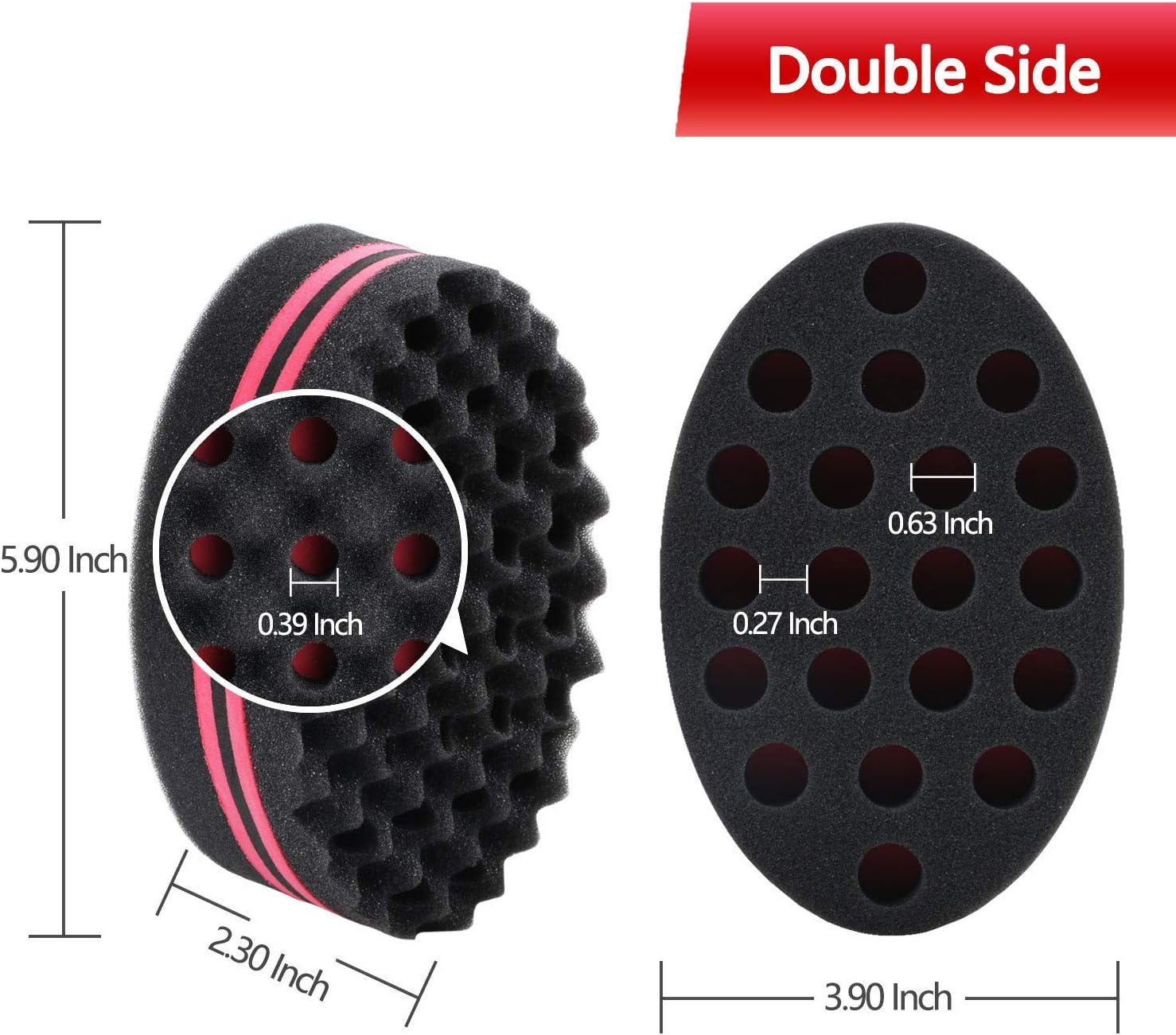 Magic Twist Sponge for Dreadlocks, Afro Coils, and Curls - Two Sides with Big and Small Holes, Foam Wave Brush for Men, Women, Boys, and Girls with Long or Short Hair by Hair Sponge