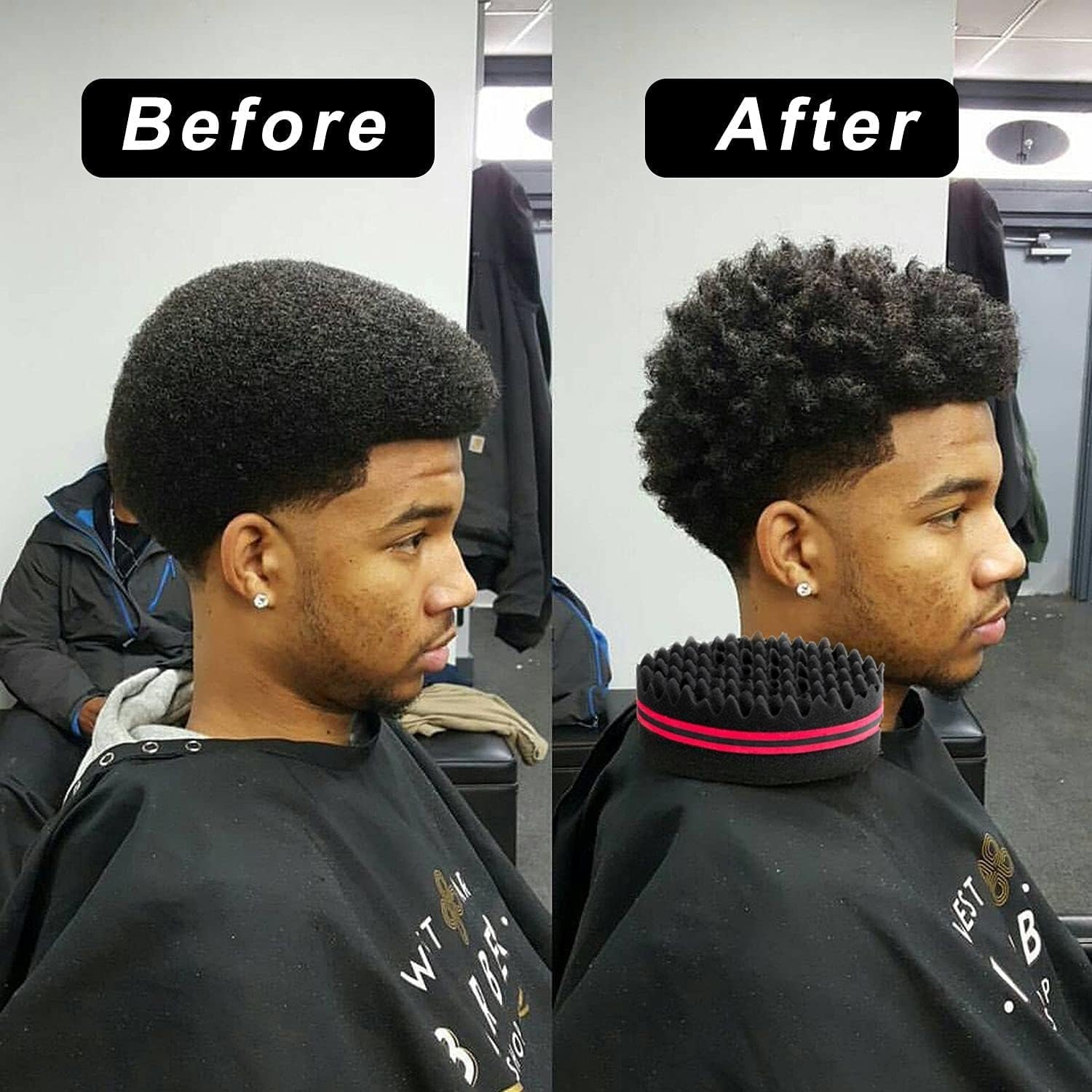 Magic Twist Sponge for Dreadlocks, Afro Coils, and Curls - Two Sides with Big and Small Holes, Foam Wave Brush for Men, Women, Boys, and Girls with Long or Short Hair by Hair Sponge