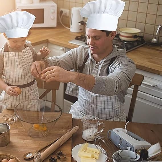 Chef Jacket + Hat | Full Sleeve Chef Coat For Men & Women Blended Cotton Relaxed Chef Coat For Men and Women Cooking Uniform Chef  For kitchen Dress Cooking Uniform