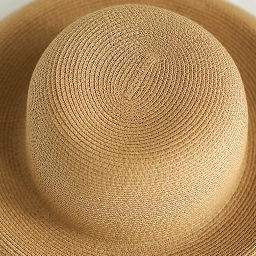 Women french style bell shaped sun hat | Women's Vintage Hepburn Straw Sun Hat Bell Shaped Wide Brim Vacation Beach Sun Cap Summer Solid Color UV Protection Travel Caps