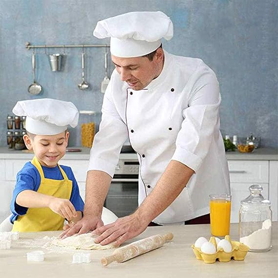 Chef hat | Chefs hat,White Chef hat,Adult Adjustable Chef hat for Men & Women Chefs,Chef hat Reusable