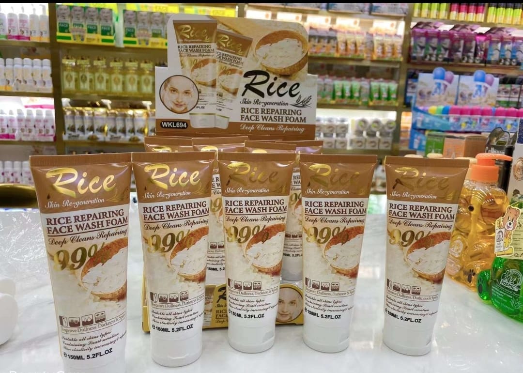 Skin Re-generation Rice Repairing 99% Face Wash Foam, Deep Cleans, Improves Dullness, Darkness, 100ml, Exfoliating Rice Liquid Soap