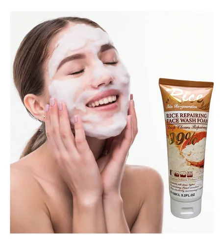 Skin Re-generation Rice Repairing 99% Face Wash Foam, Deep Cleans, Improves Dullness, Darkness, 100ml, Exfoliating Rice Liquid Soap