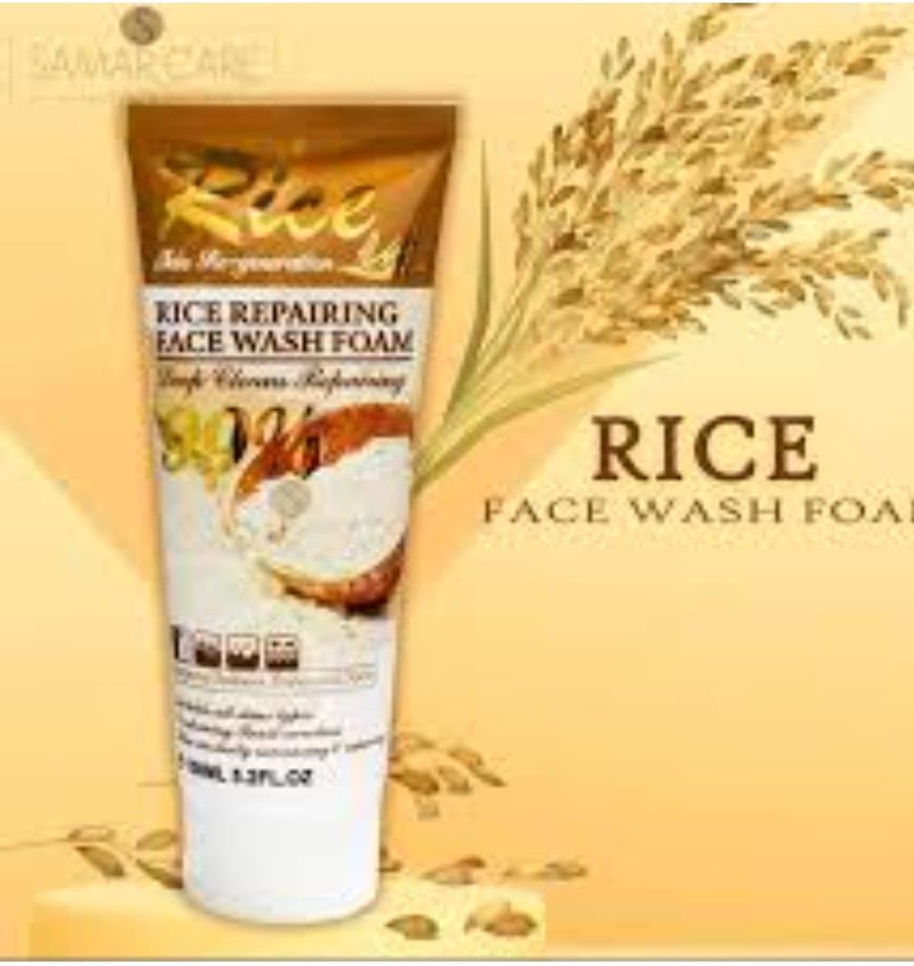 Skin Re-generation Rice Repairing 99% Face Wash Foam, Deep Cleans, Improves Dullness, Darkness, 100ml, Exfoliating Rice Liquid Soap